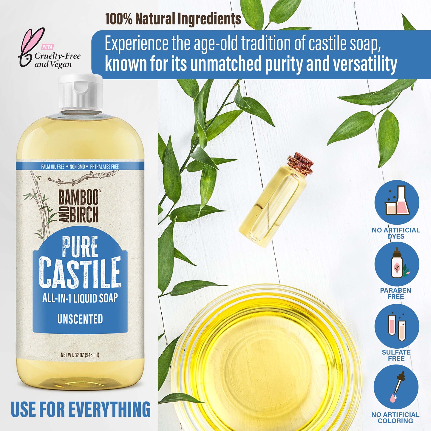 Pure Castile Soap, Classic Unscented