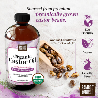 Organic Cold Pressed Castor Oil, 16 fl oz