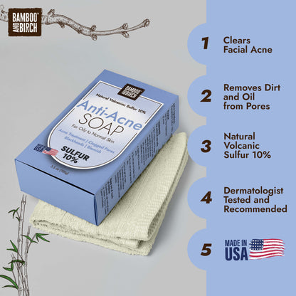 Anti-Acne Sulfur Soap Bar, 3.5 oz