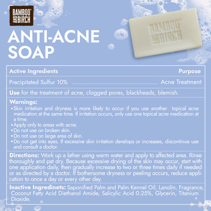 Anti-Acne Sulfur Soap Bar, 3.5 oz