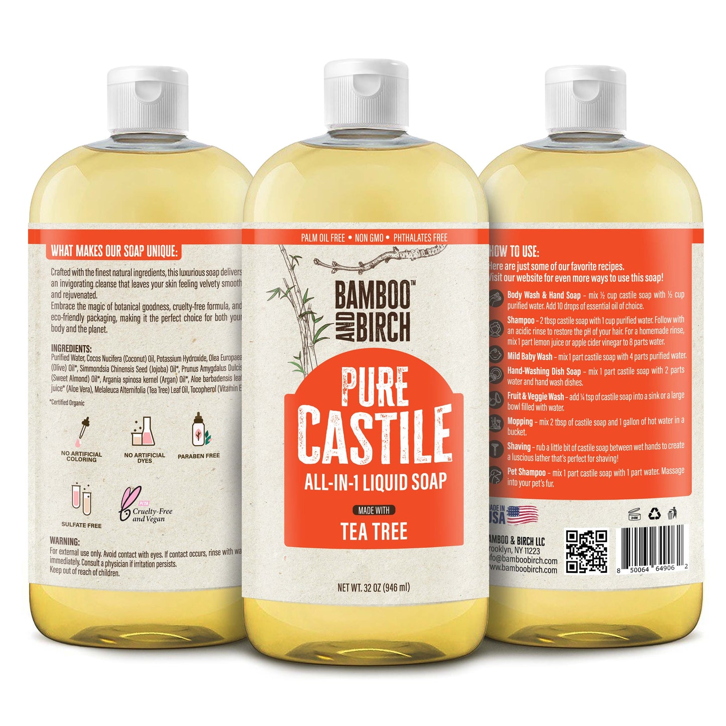 Pure Castile Soap, Tea Tree