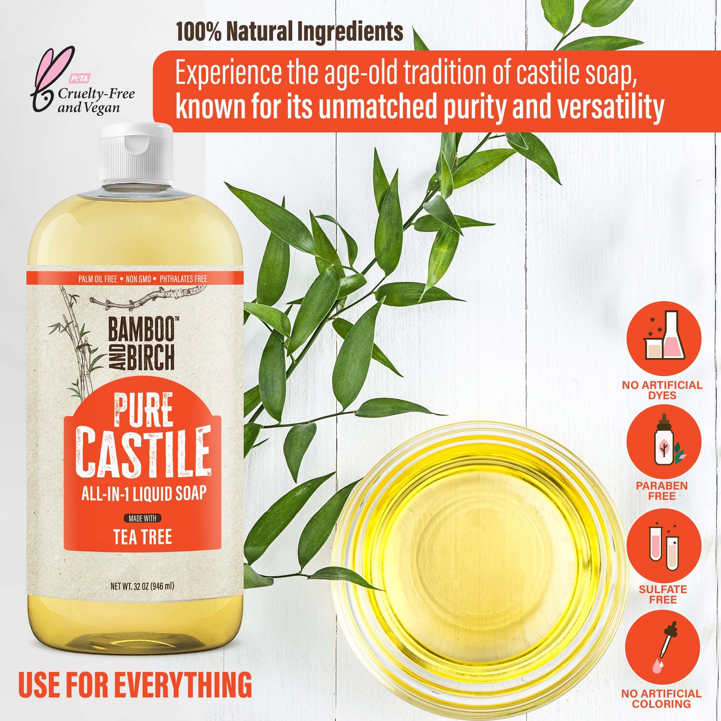 Pure Castile Soap, Tea Tree
